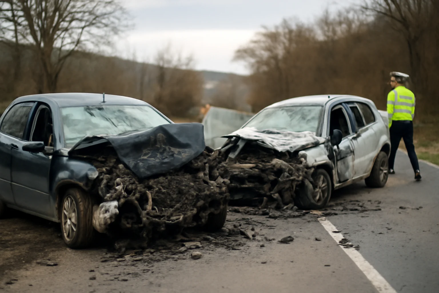 Doi șoferi și-au pierdut viața într-un accident grav pe DN14, în județul Sibiu