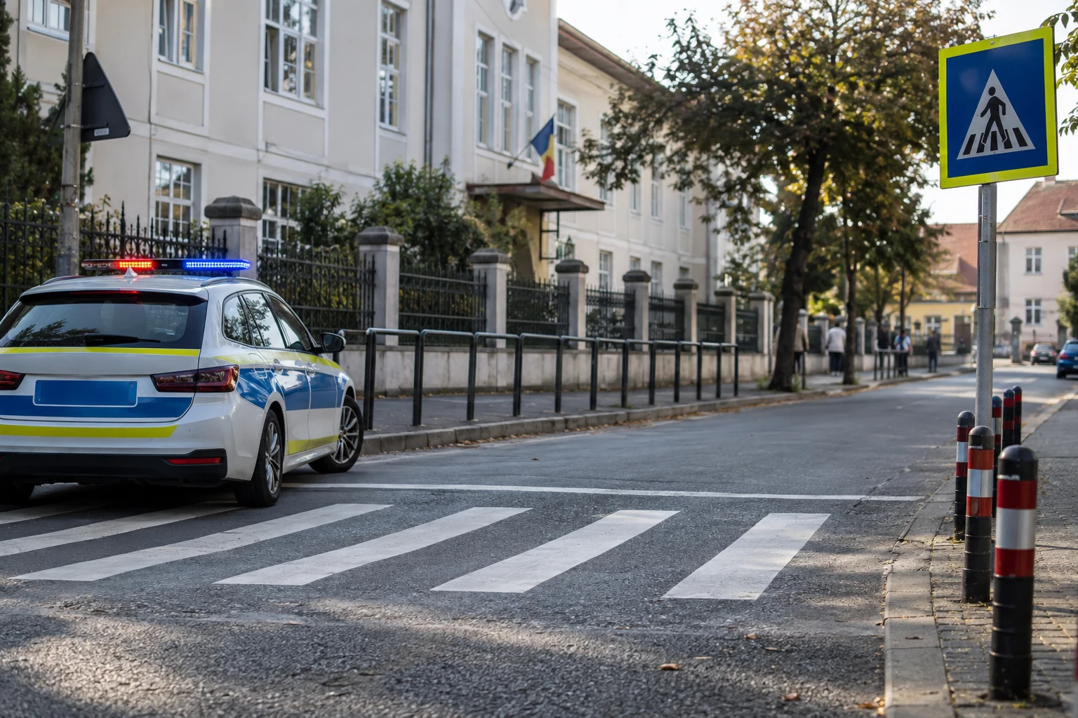 Începe școala în Sibiu: dispozitiv de poliție lângă unitățile de învățământ