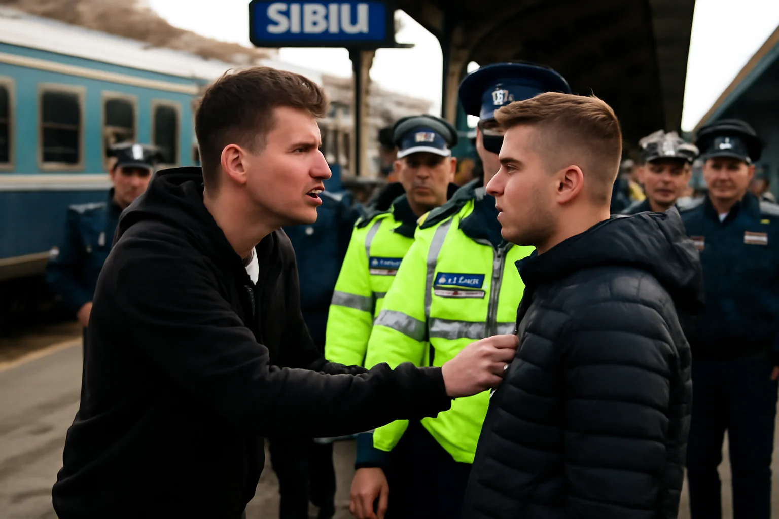 Intervenție amplă a forțelor de ordine după un conflict între doi tineri în gara din Sibiu