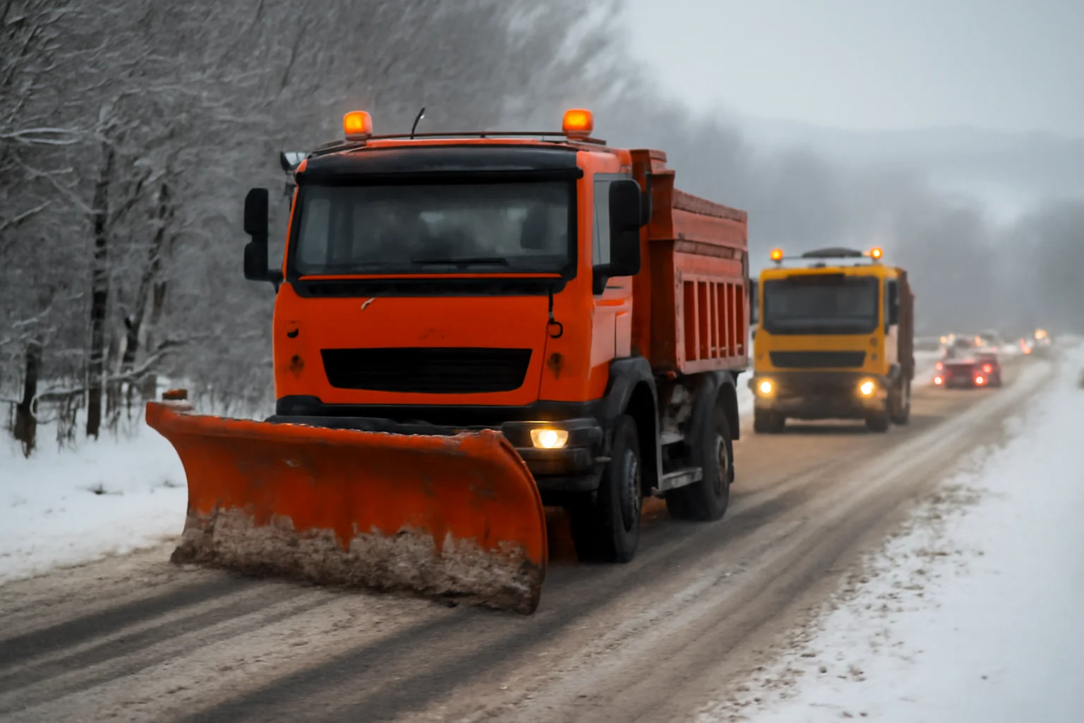 Intervenție de deszăpezire pe drumurile județene din Sibiu cu peste 50 de utilaje
