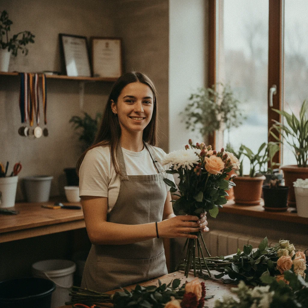 Ioana Nechifor, de la competiții internaționale la proiecte pentru viitorii floriști din Sibiu