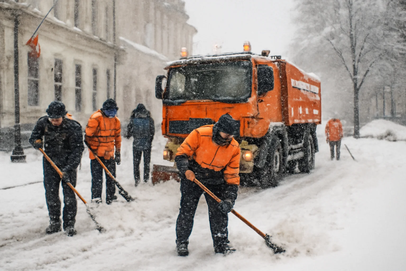 Ninsori la început de an la Sibiu: primăria intervine cu 10 autospeciale de deszăpezire