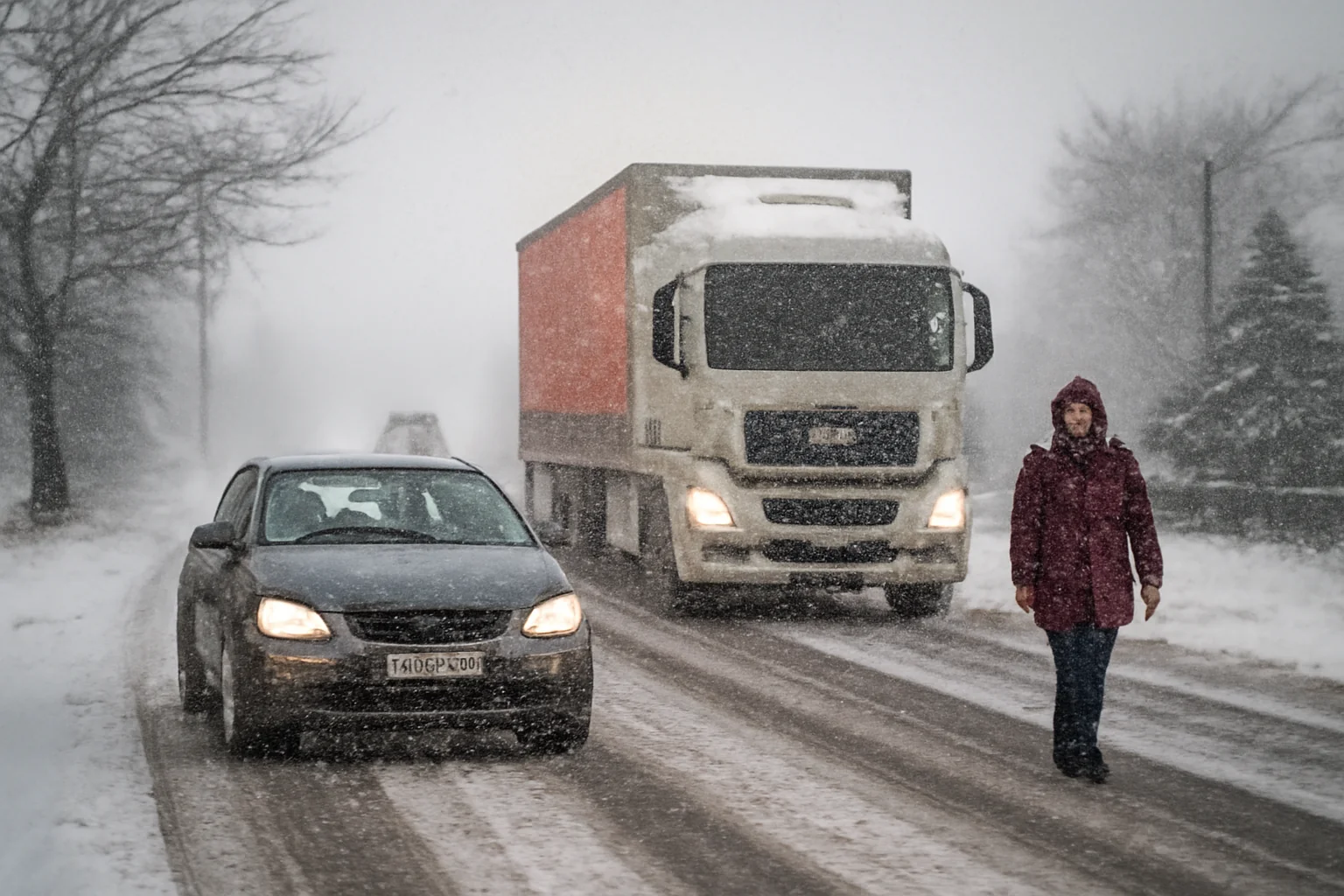 Ninsori și trafic de iarnă în Sibiu pe 5 ianuarie 2026