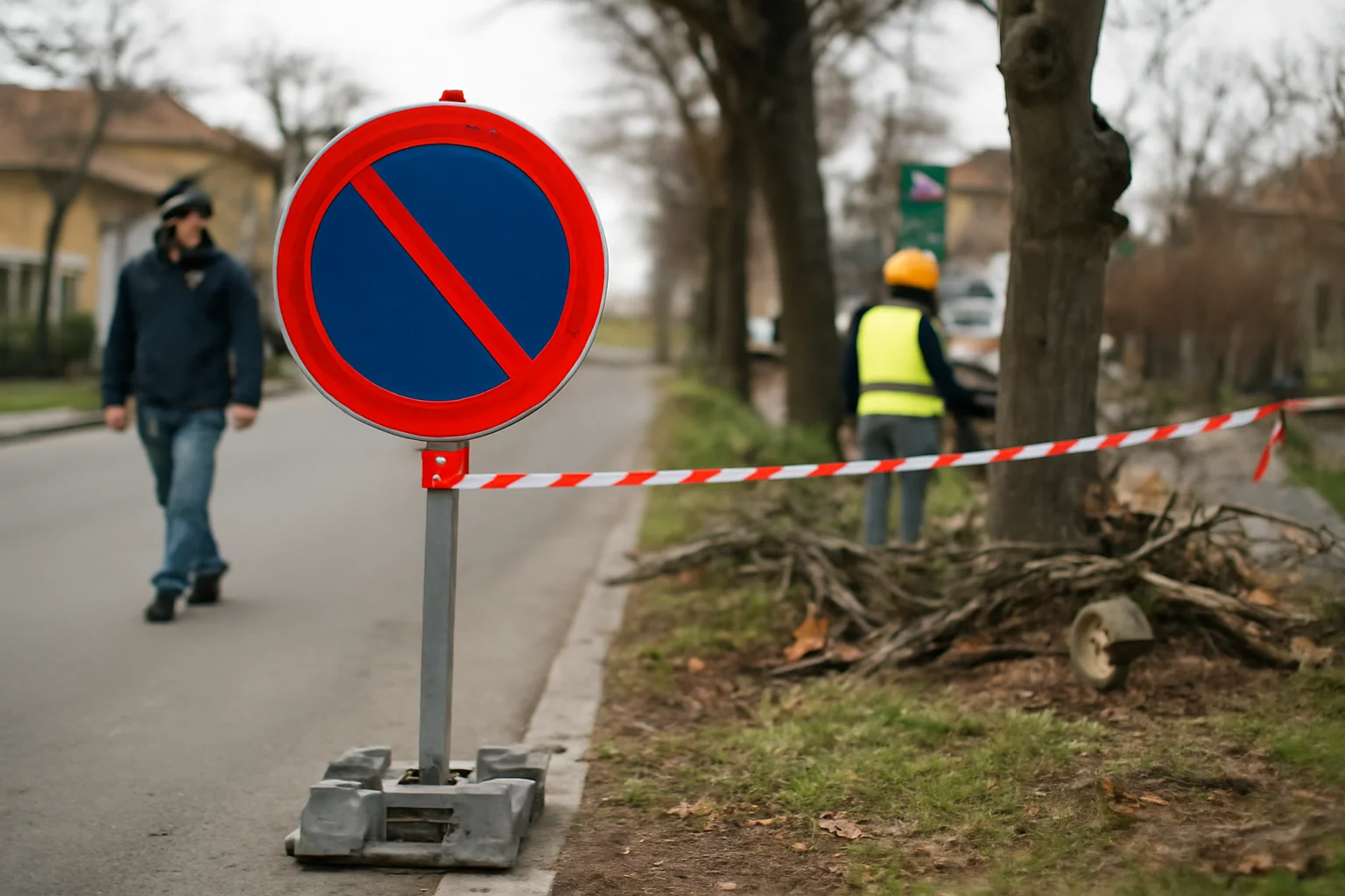 Restricții temporare de parcare la Cisnădie, lângă Sibiu, pentru lucrări la arbori