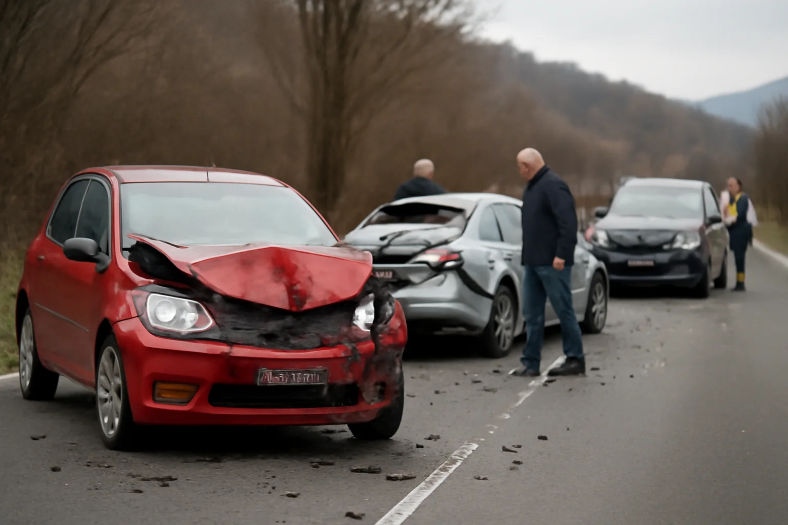 Trafic blocat temporar pe DN1 Brașov–Sibiu, în zona Hula Bradului, după un accident cu trei mașini